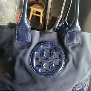 Tory Burch Navy Blue Tote Bag